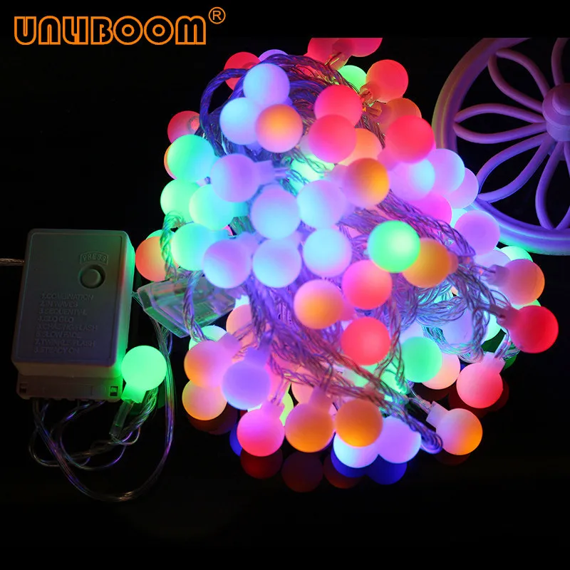 Holiday Lamp string USB 1.5M 3M 6M 10M Fairy Garland Ball LED String Light Battery Operated Christmas Wedding Party 220V EU Plug