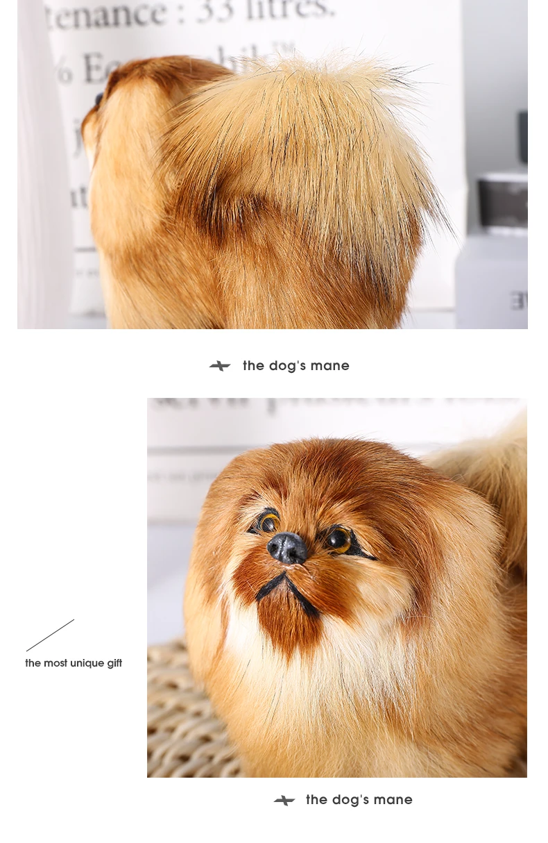 Simulação de Polietileno Brinquedo do Cão Boneca de Presente Decoração de Casa Decoração de Festa Nova Peles Natural Pomeranian Floresta & Cor 8 High Quality Brinquedos e hobbies