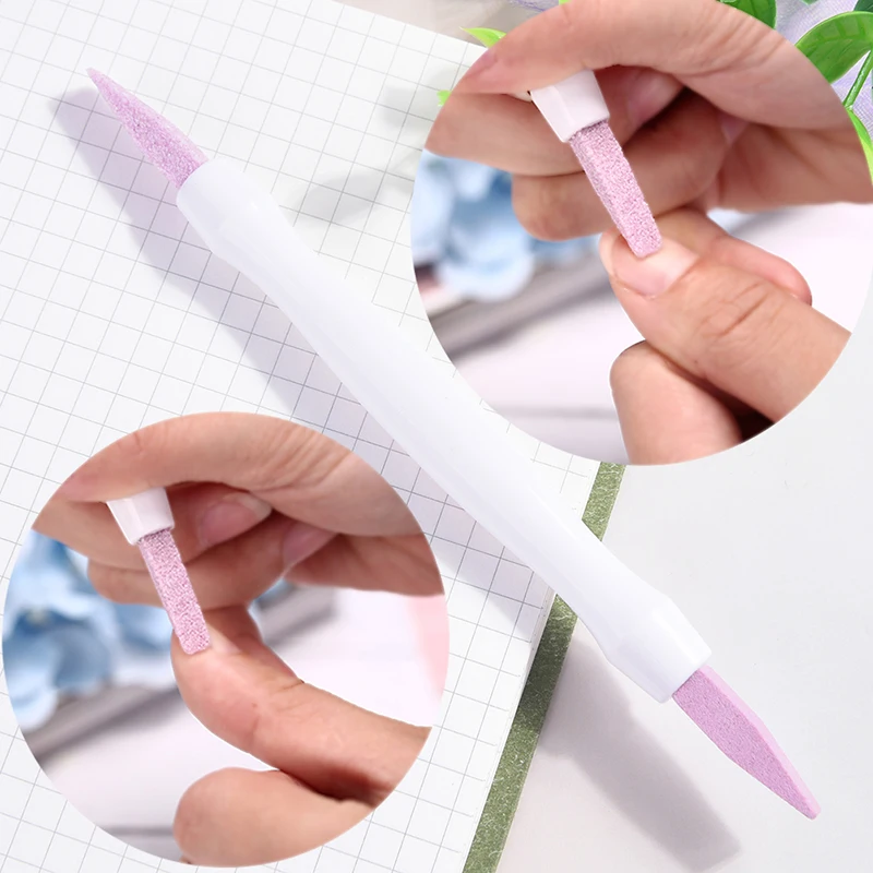 

2 Ways Scrub Stone Nail Files Buffer Manicure Stick Grinding Rod Cuticle Remover Nail Art Manicure Ceramic Trimmer Buffing