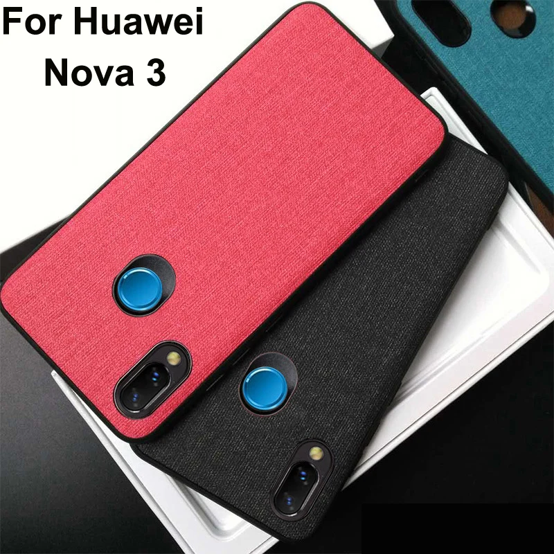 6.3&quot For Huawei Nova 3 Silicone Case Cover Bumper Fabric Nova3 TPU Soft Silicon Inside Cotton Cloth Outside shell | Мобильные