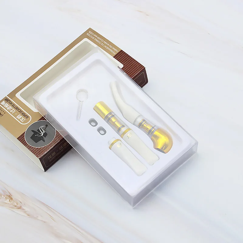 1 Set Cycle Filter Smoke Pipes Cigarette Pipes Resin Tobacco Pipe