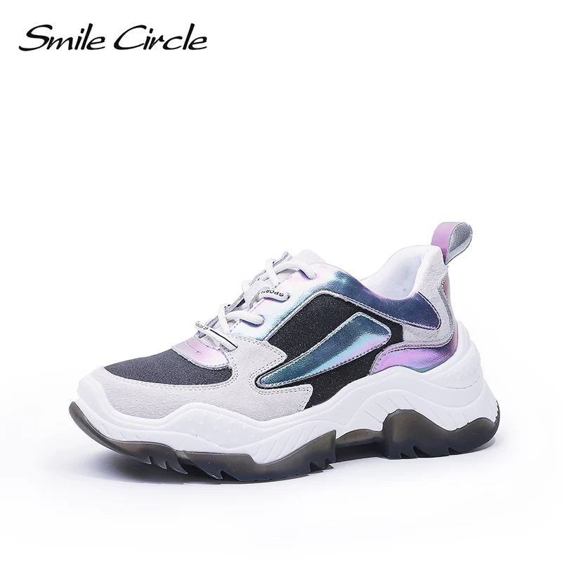 Женские кроссовки с блестками Smile Circle повседневная модная обувь на плоской