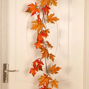 

Artificial Silk Fall Maple Leaf Garland Autumn Hanging Vine Wholesale Home Party Ceremony Wedding Table Centerpiece Decoration