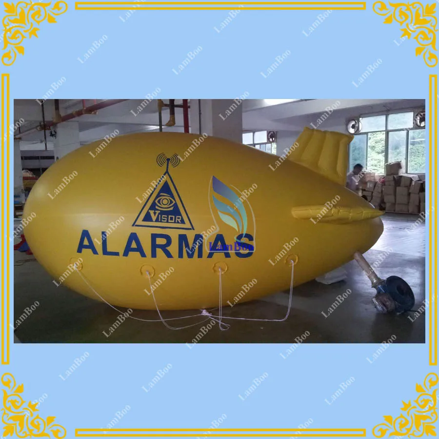 

4m/13ft Long Yellow Inflatable Airship ,Advertising Blimp,Inflatable Zeppelin with your LOGO for Different Events