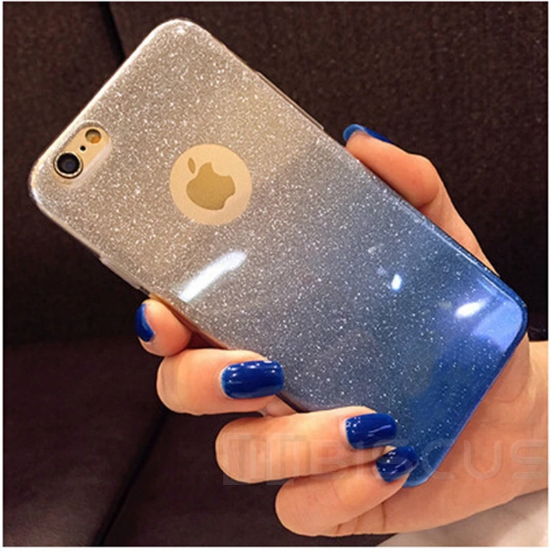 Блестящий градиентный силиконовый чехол для iPhone 6 6S 7 8 Plus мягкий из ТПУ X XR XS 11 Pro Max