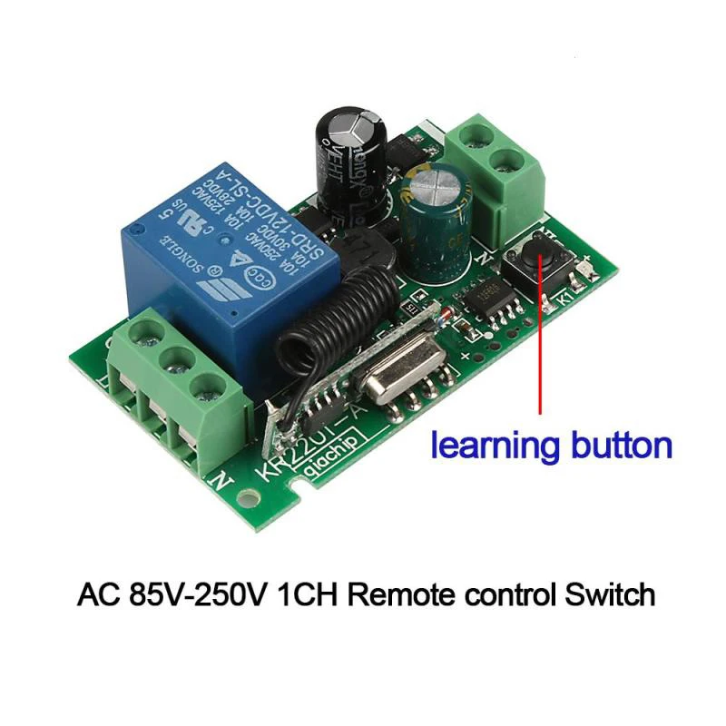 QIACHIP Самостоятельная мощность ed 433 МГц беспроводной умный пульт дистанционного управления AC 220 В 1CH беспроводной мощности RF реле света переключатель передатчик приемник