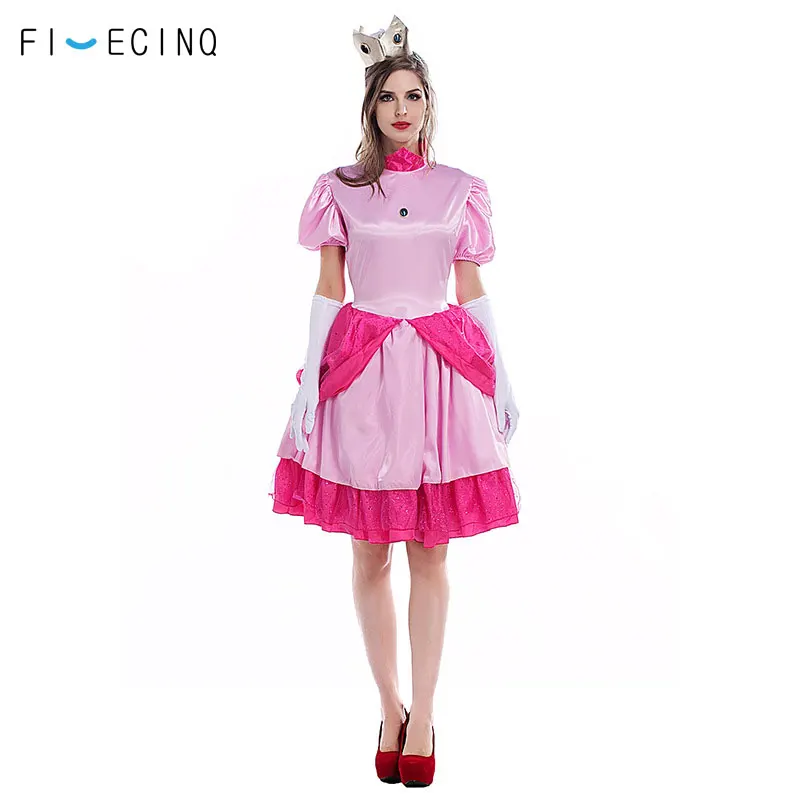 

Peach Princess Costume Role Play Anime Cosplay Party Pink Dress Suit Women Girl Queen Fancy Clothes Festival Halloween Stage Set