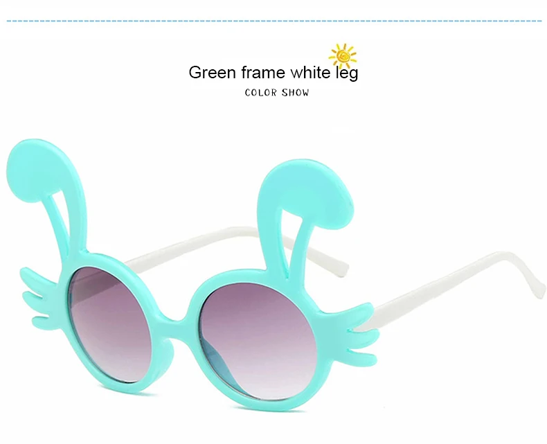 1 (6)MINIMUM Cute rabbit shape Flexible Kids Sunglasses Polarized Child Baby Safety Coating Sun Glasses UV400 Eyewear Shades Infant 