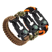 Плетеный Паракорд-браслет Многофункциональные Наборы для выживания веревочный браслет наружный походный спасательный браслет для мужчин и женщин