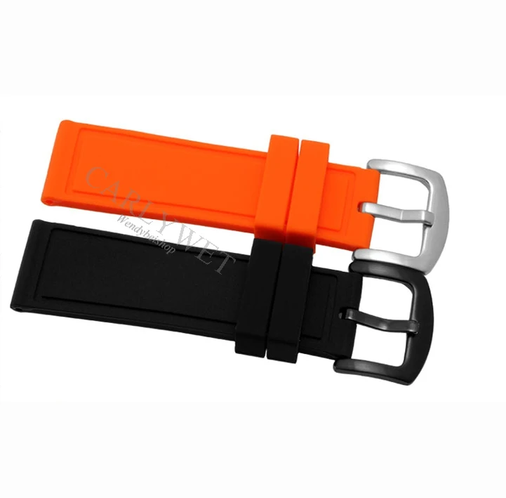 CARLYWET 20 22 мм черный, оранжевый, синий, серый водонепроницаемый силиконовый резиновый сменный ремешок для наручных часов для часов в Ролекс Omega IWC Tag Heuer