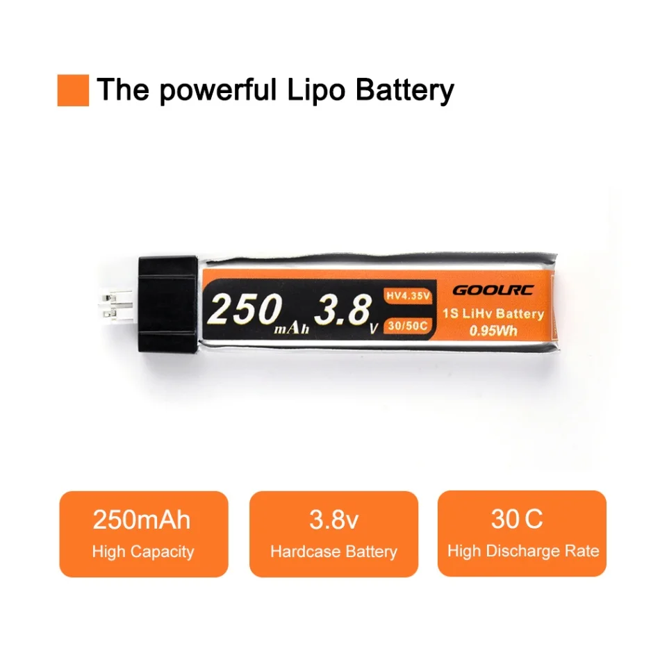 

4PCS 6PCS Lipo Upgrade Battery 3.8V 250mAh 30C for FPV RC Racing Drone Car Boat Robot