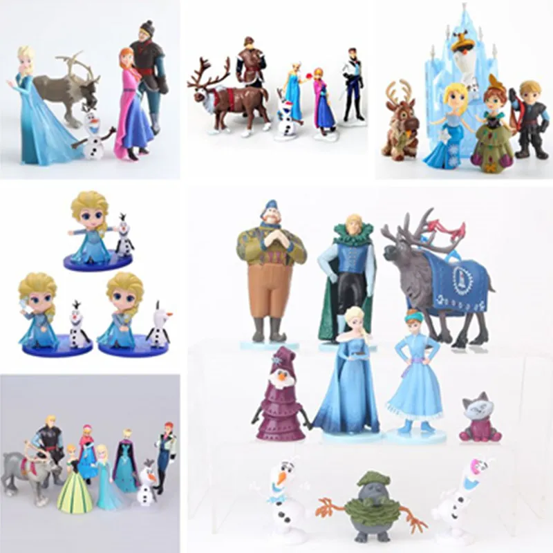 Модели игрушек холодное сердце Disney экшн фигурки эльзы и анны пвх модели кукол