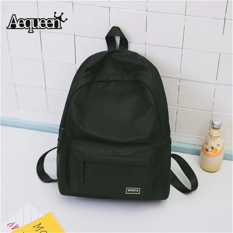 

AEQUEEN Female Mochila Black Backpack Canvas Women Back Pack School Bags For Teenagers Girls Boys Korean Couple Backpacks Casual