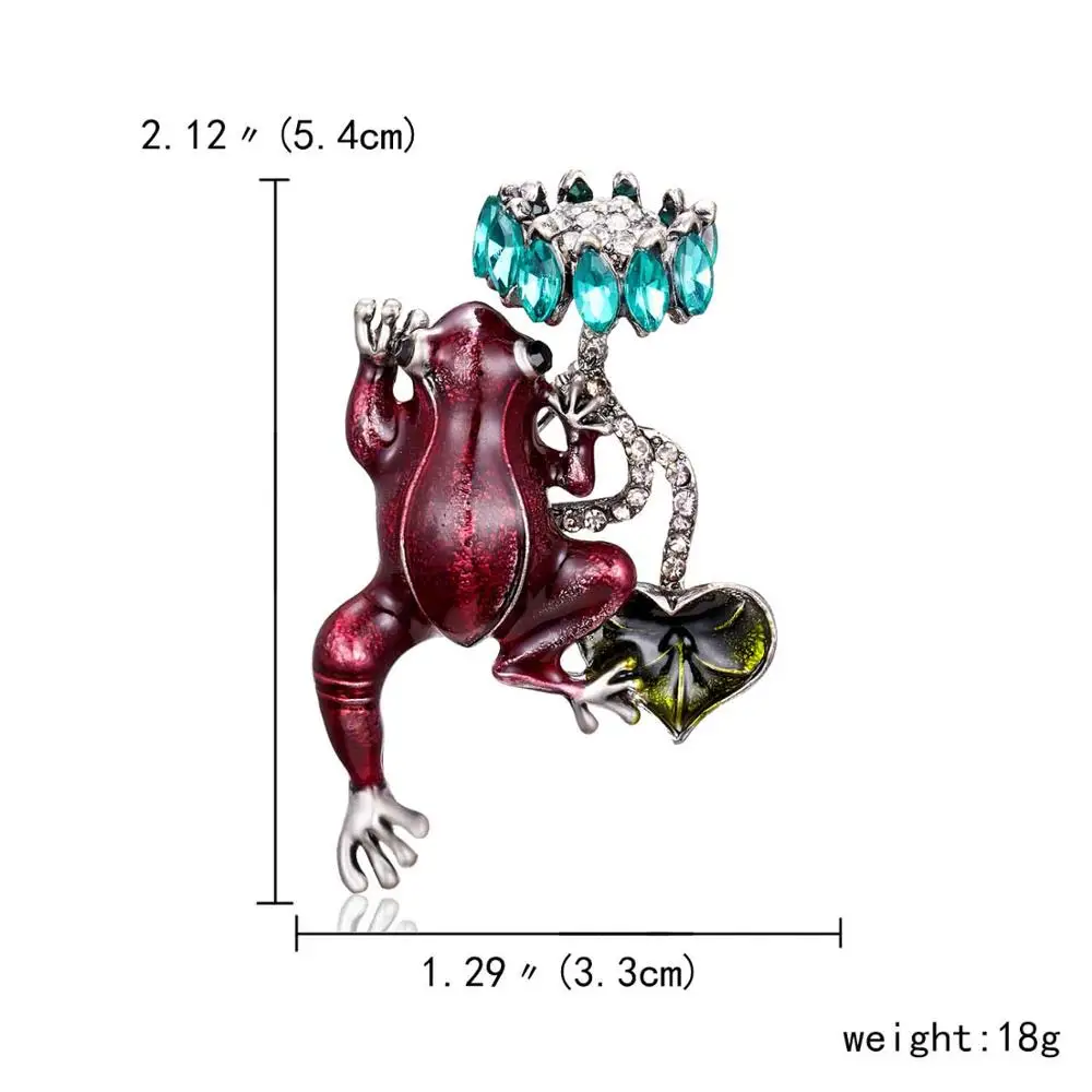 RINHOO высокое качество сплав разноцветная Брошь Стразы кошка рыба животные ювелирные изделия пальто платье любовница девушка Женщины Подарочные броши - Окраска металла: Frog