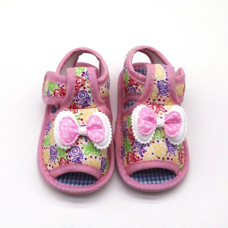 

Summer Newborn Baby Girl Soft Sole Shoes Anti-slip Prewalkers Floral Design First Walkers Walking Shoes For Baby Girls 0-18M