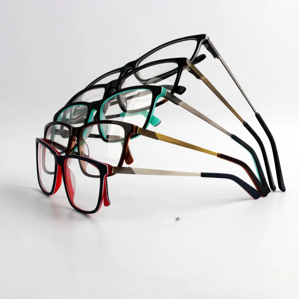 7525 Acetate spectacle frames metal decorate eyewear eye glasses frame