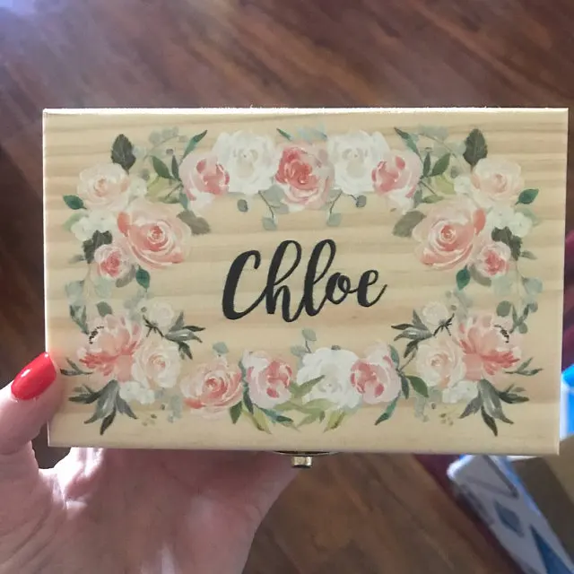 Персонализированная Подарочная коробка с именем девушки цветка или подружки невесты, деревянная коробка на заказ для свадьбы, вечерние подарочные коробки