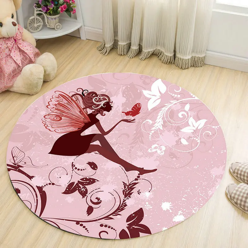 Creative Pattern Girl Printed Soft Carpets Anti-slip Rugs Computer Chair Mat Floor Mat for Home Kids Room Round Carpet Creative Pattern Girl Printed Soft Carpets Anti-slip Rugs Computer Chair Mat Floor Mat for Home Kids Room Round Carpet