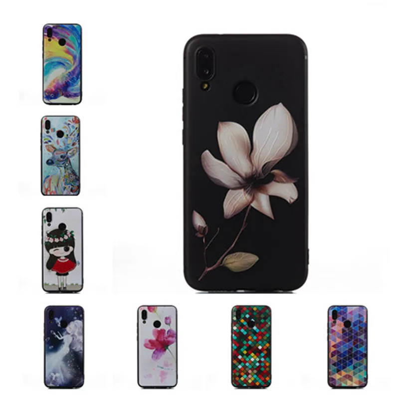Чехол HEMASOLY для Huawei Nova 3i P Smart Plus силиконовый чехол 3 мягкий ТПУ 3D Relif Fish Flower