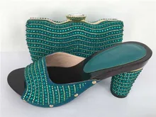 High Heel Shoes For Fashion Italian Shoes With Matching Bags red Color African Shoe And Bag Set For Women Party!TH31 Green