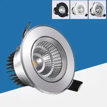 Диммируемый Встраиваемый светодиодный светильник COB 3 Вт 5 Вт 7 Вт 9 Вт 12 Вт 15 Вт 18 Вт Диммируемый Светодиодный точечный светильник светодиодный потолочный светильник AC 110 В 220 В