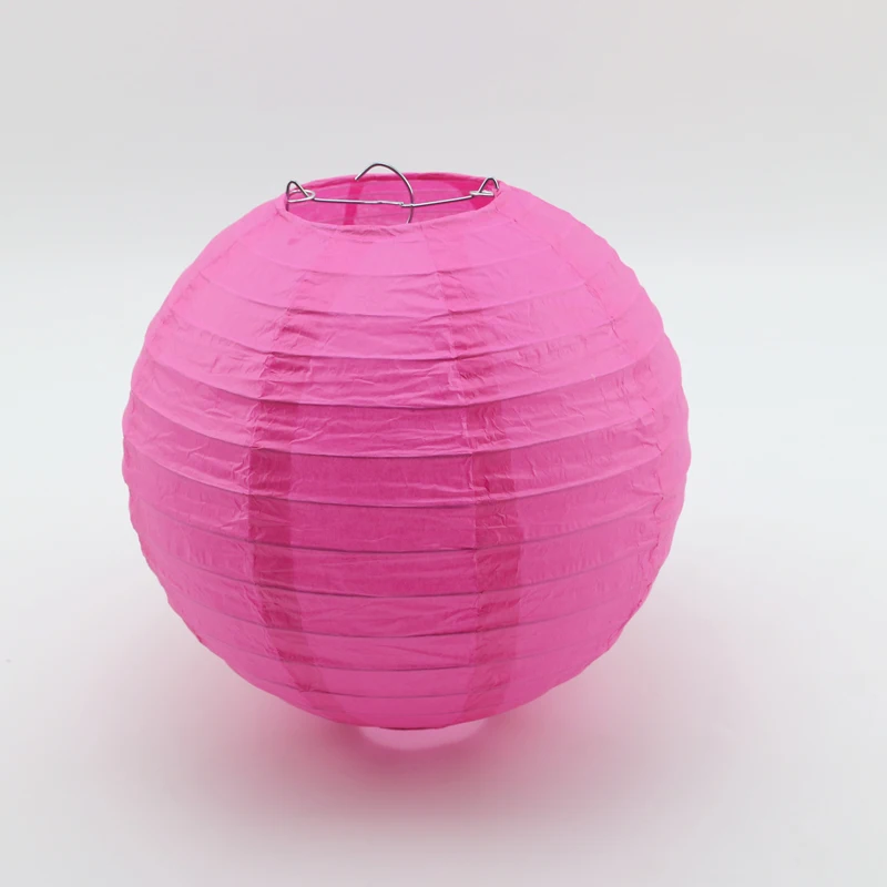 Бумажные шары китайский круглый бумажный фонарь s для свадебной вечеринки дома Висячие декоративные лампы Круглый Свадебный бумажный фонарь - Цвет: hot pink
