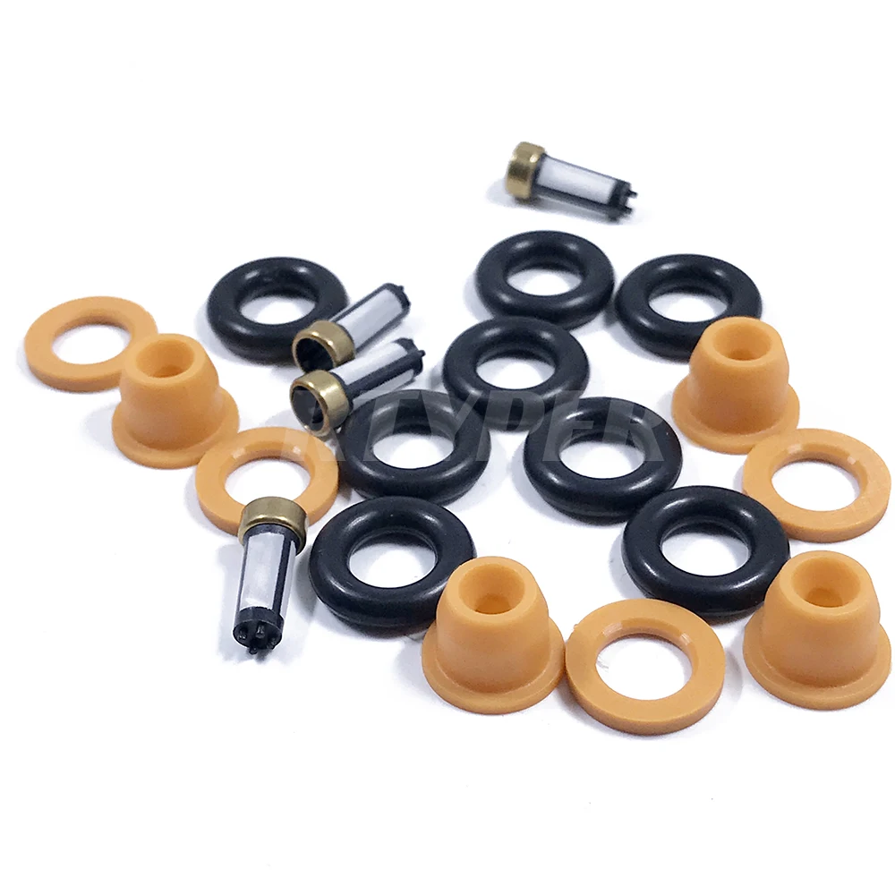 4 Sets Injector Repair Kits Micro Filter Oring Plastic Gasket Pintle Cap 02103 For Bosch 0280150951 for Audi A4/S4/S6/A6 2.0 2.2