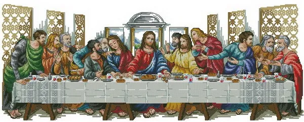 CS-1480 Cross Stitch Kit The Last Supper Dinner Judas Priest and His Disciples.jpg