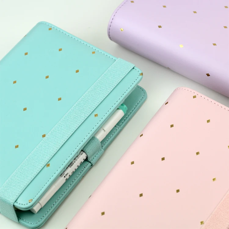 2016 New Arrive Star JM Polka Dot 6 loose leaf Notebook A5 A6 Organizer Planner With Elastic Bind Match Dokibook Filler