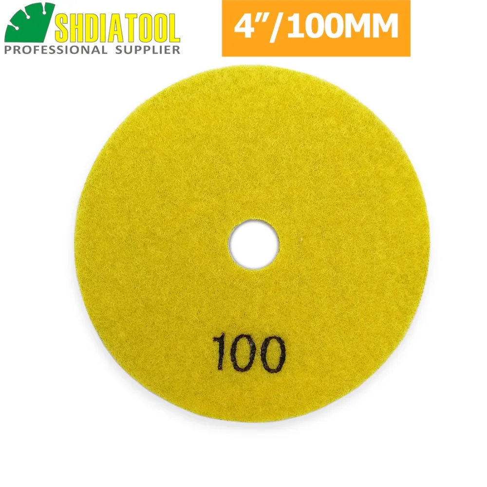 Diatool 6 шт. 4 &quot/100 мм грит #100 алмаз сухой полировки площадку для Гранит и Мрамор