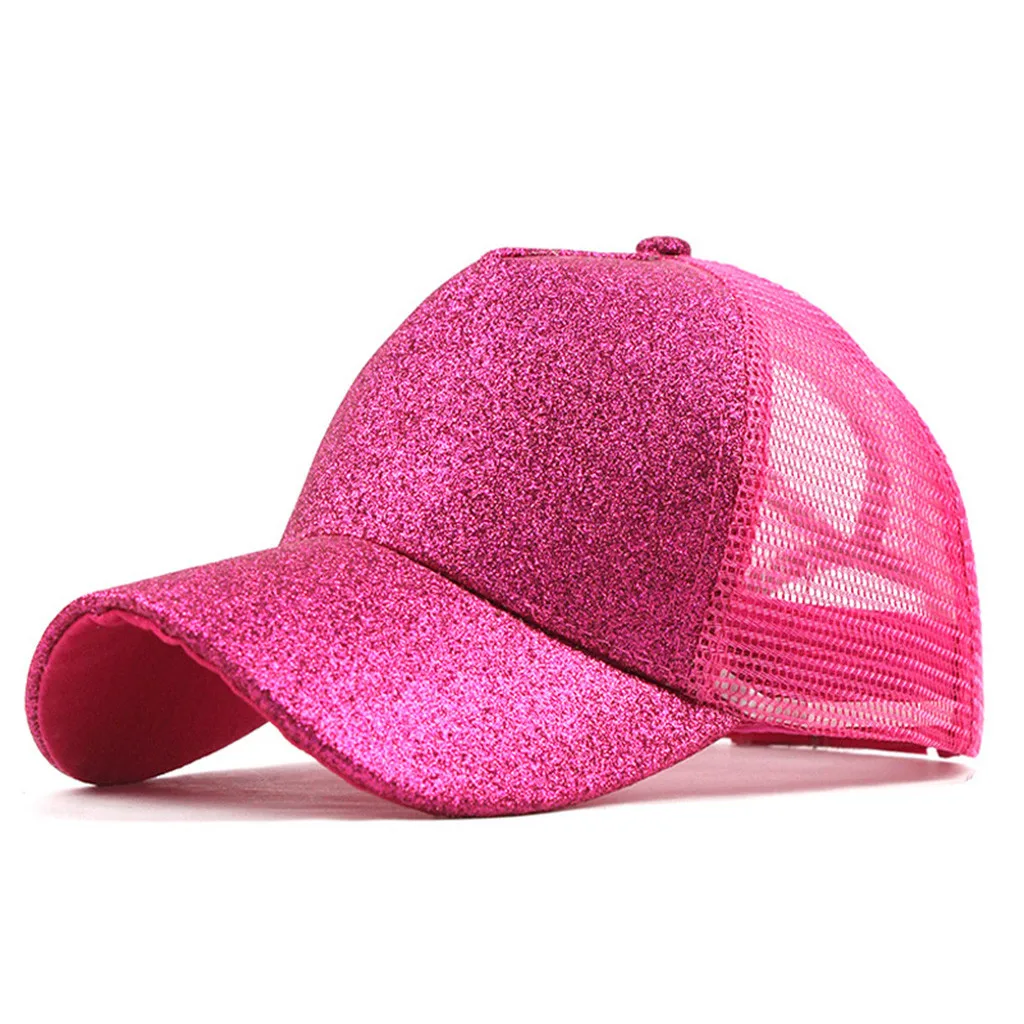 girls cap Ponytail Messy Buns Trucker Plain Baseball Visor Cap Unisex Glitter Hat petten voor mannen cappellini uomo#XP15