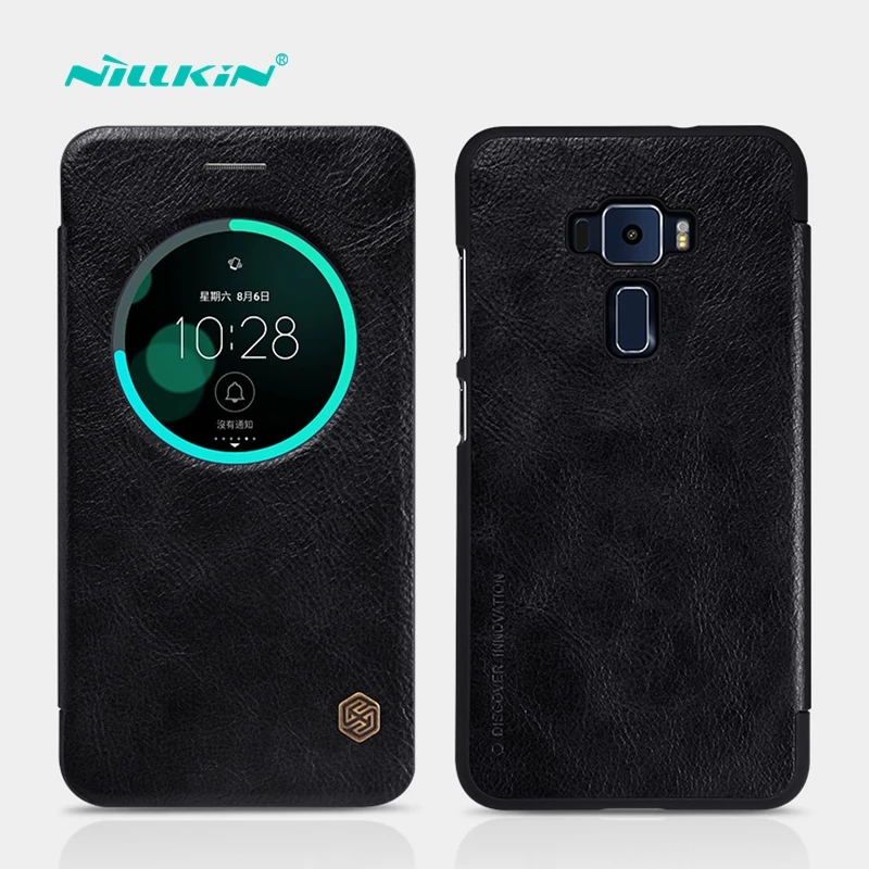 

Cover For ASUS Zenfone 3 ZE552KL Case Nillkin Qin Circle View Window Smart Sleep PU Leather Case For Zenfone 3 ZE552KL Cover