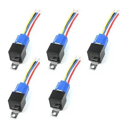 

DC 12V 40A JD1914 Model 1NO 1NC SPDT Vehicle Car Auto Power Relay w Socket x 5