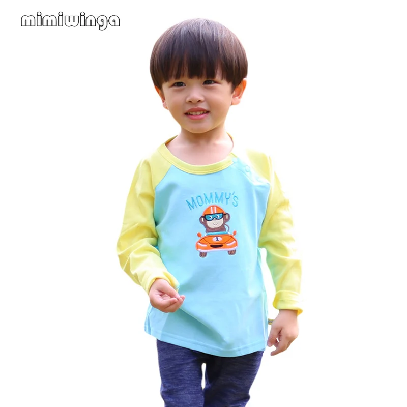 

Mimiwinga O-neck Long Sleeve Spring Baby Boys T Shirt Kids Clothes 1-3 Years Casual Cartoon Sports Tees Tops Cotton T-shirt