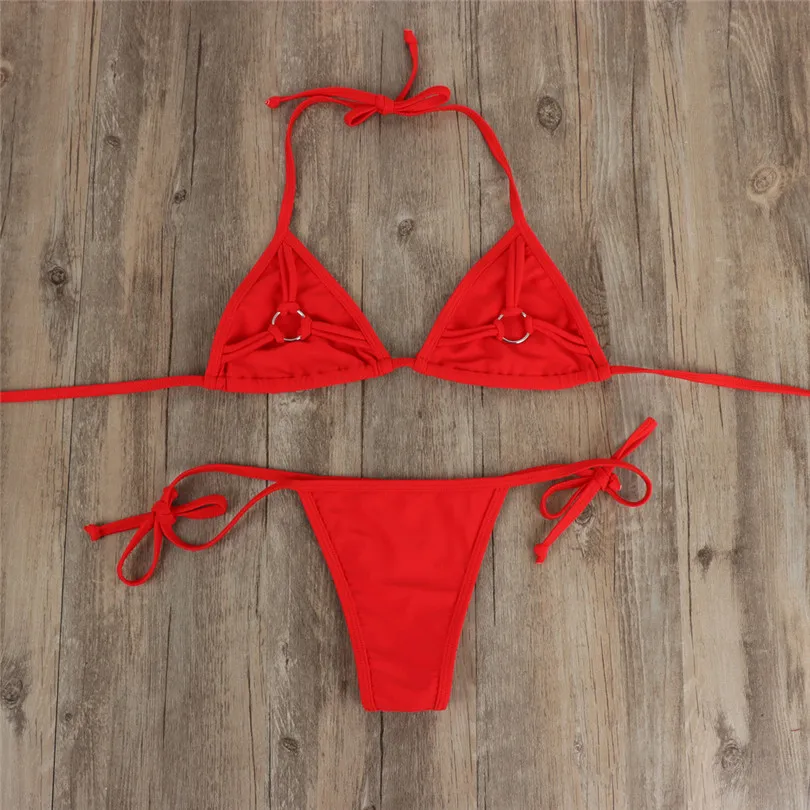 Push-up Bra Set Swimsuit Solid Swimwear Lingerie Femme Padded Low Waist Bathing Suit Swimwear Bralette Encaje Mujer 40MAY2018