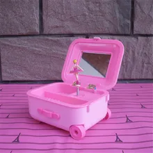 Plastic Swivel ballerina Music Box Hello Kitty Trunk girl Gift hand Cranked Music Box For Children Gift Music box