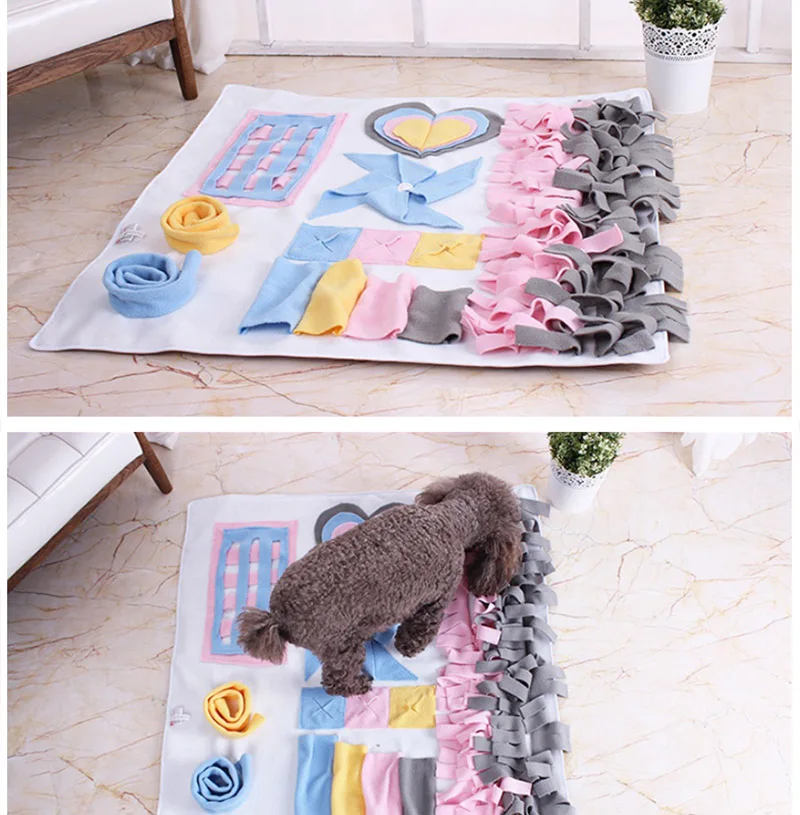 

Pet Dog Toys Mat Interactive Dog Snuffle Mat Slow Feeding Dog Cat Food Mats Nosework Pet Activity Training Blanket