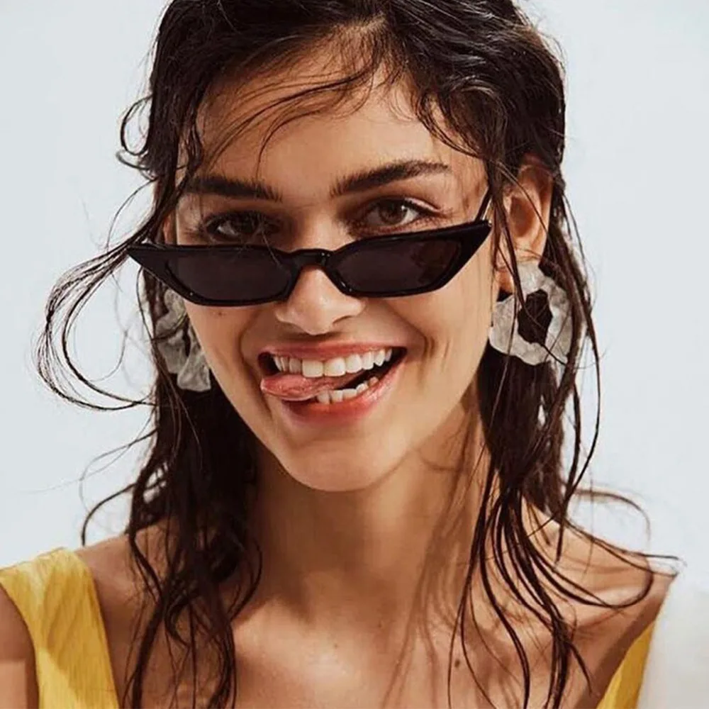 Женские шикарные сексуальные узкие солнцезащитные очки кошачий глаз Ультрафиолетовые Солнцезащитные очки