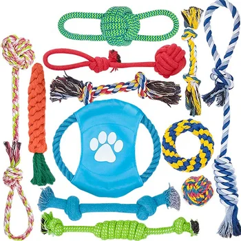 

12 Pack Dog Rope Toys,Dog Playing Toys,Washable,Nearly Indestructible,Cotton Dog Rope Toy Set,Teet