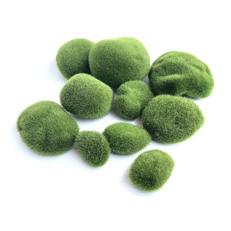 Зеленый Искусственный Поддельный мох мяч модель трава растение в горшках микро пейзаж декоративный волшебный сад аквариум орнамент
