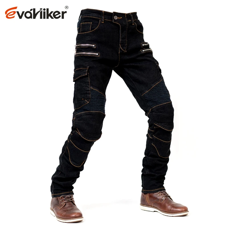 New Khaki Black Blue Motorcycle Pants Men Moto Jeans Zipper Protective Gear Motorbike Trousers Motocross Pants Moto Pant