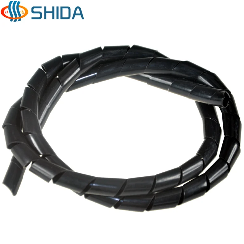 

2014 new 12mm*8m length Black white spiral wrapping winding pipe Spiral Cable Wire Wrap Tube Manage Cord Home Office Storage