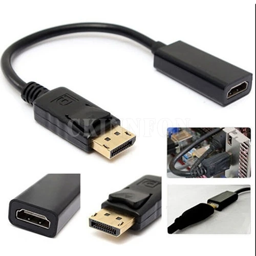 

DHL 100PCS DisplayPort to HDMI Adapter, DP Display Port to HDMI Converter Male to Female Gold-Plated Cord for Lenovo Dell HP