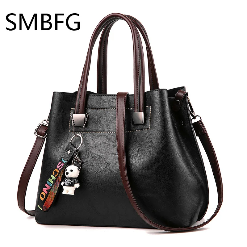 

Women Leather Lady Handbag Oil Messenger Bag Female Brand Evening Hand Bags Flower Colorful Tote 2018 New Fashion Design