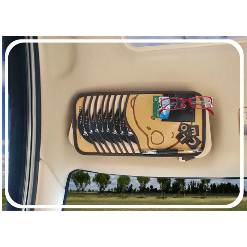 prativerdi Cartoon Car Multifunction Sun Visor Sets For DVD Case Automotive Supplies Storage Bag Car CD Holder Travel organizer3