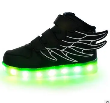 Led Schoenen/велосипедная корзина; chaussure lumineuse Enfant Garcon; повседневная обувь с подсветкой для мальчиков и девочек; Fille; детская обувь с подсветкой - Цвет: black