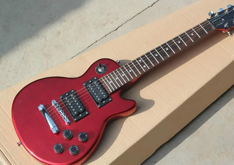 Guitar Shop For Cheap Top Quality Fdtl-2057 Metal Red Color Solid Basswood Body Rosewood Fretboard 6 Strings Electric Guitar Free Shipping Musical Instruments