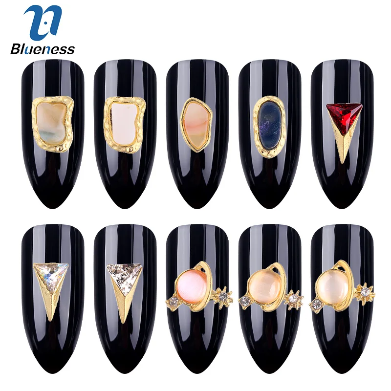 Blueness 10Pcs/lot Crystal Colorful 3D Nail Art Decorations Rhinestone Studs Charm jewelry Rhinestones For Manicure | Красота и