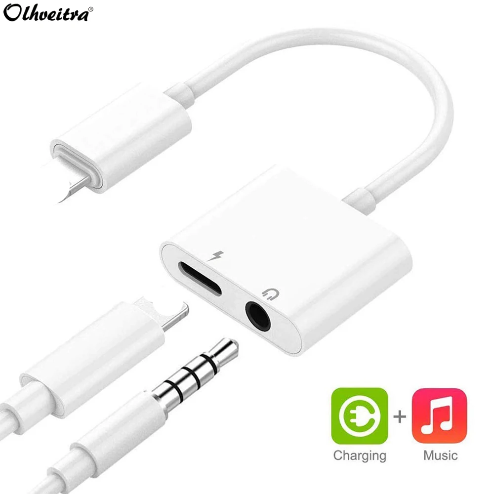 

Cherie 3.5 mm Headphone Jack Adapter For iPhone 7 8 Plus X XR XS MAX 2 in 1 Earphone Splitter Dongle Aux Audio Adaptor Charger