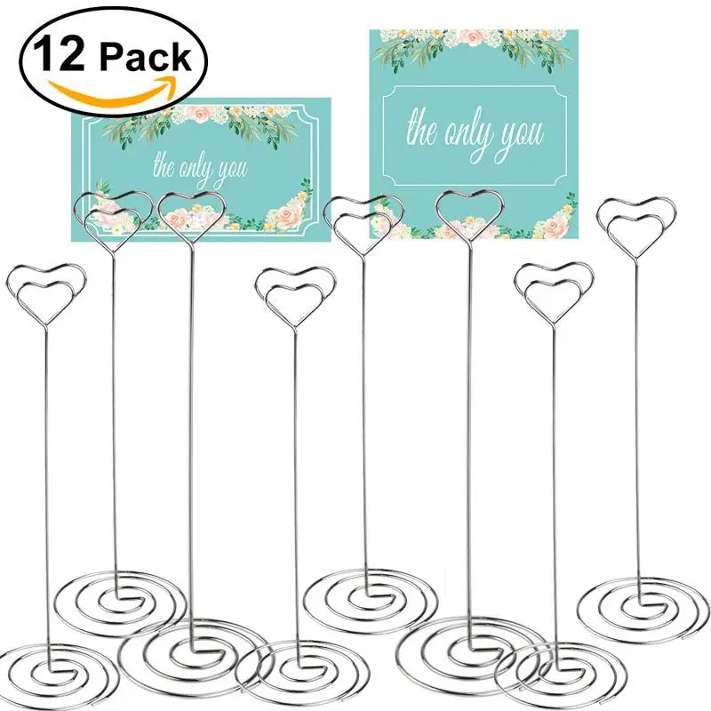 Download Heart Pattern Table Number Holders Name Card Holders Photo Stand Note Memo Clip For Wedding ...
